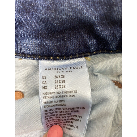 American Eagle Jeans Boys 25 x 26‎ Airflex Temp Tech Blue Dark Wash Denim - Picture 6 of 13